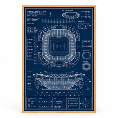 Blueprint Grand Stadium Cutaway Canvas Painting Wall Decor | brown_sku