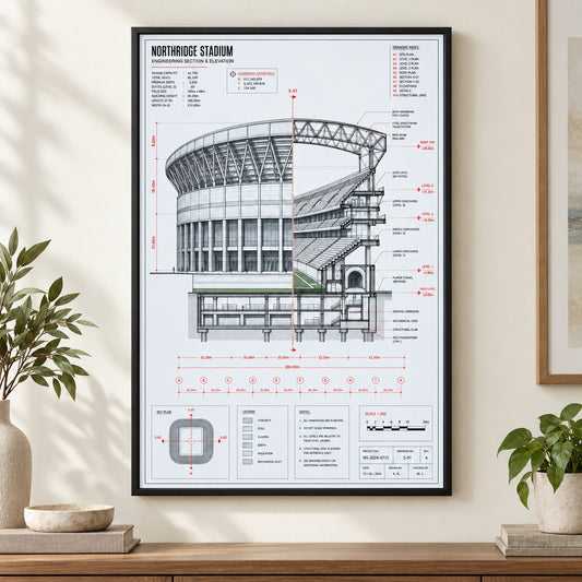 Engineering Stadium Cutaway Canvas Painting Wall Decor | black_independent_close