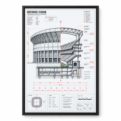 Engineering Stadium Cutaway Canvas Painting Wall Decor | black_sku