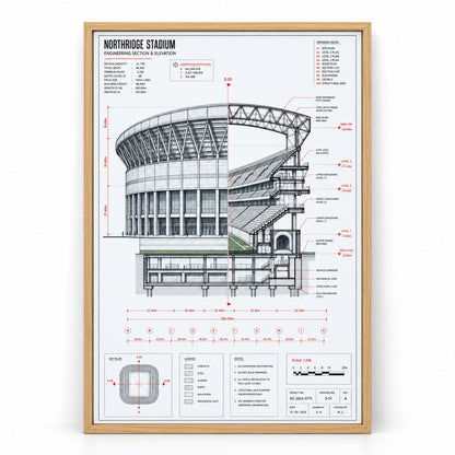 Engineering Stadium Cutaway Canvas Painting Wall Decor | brown_sku