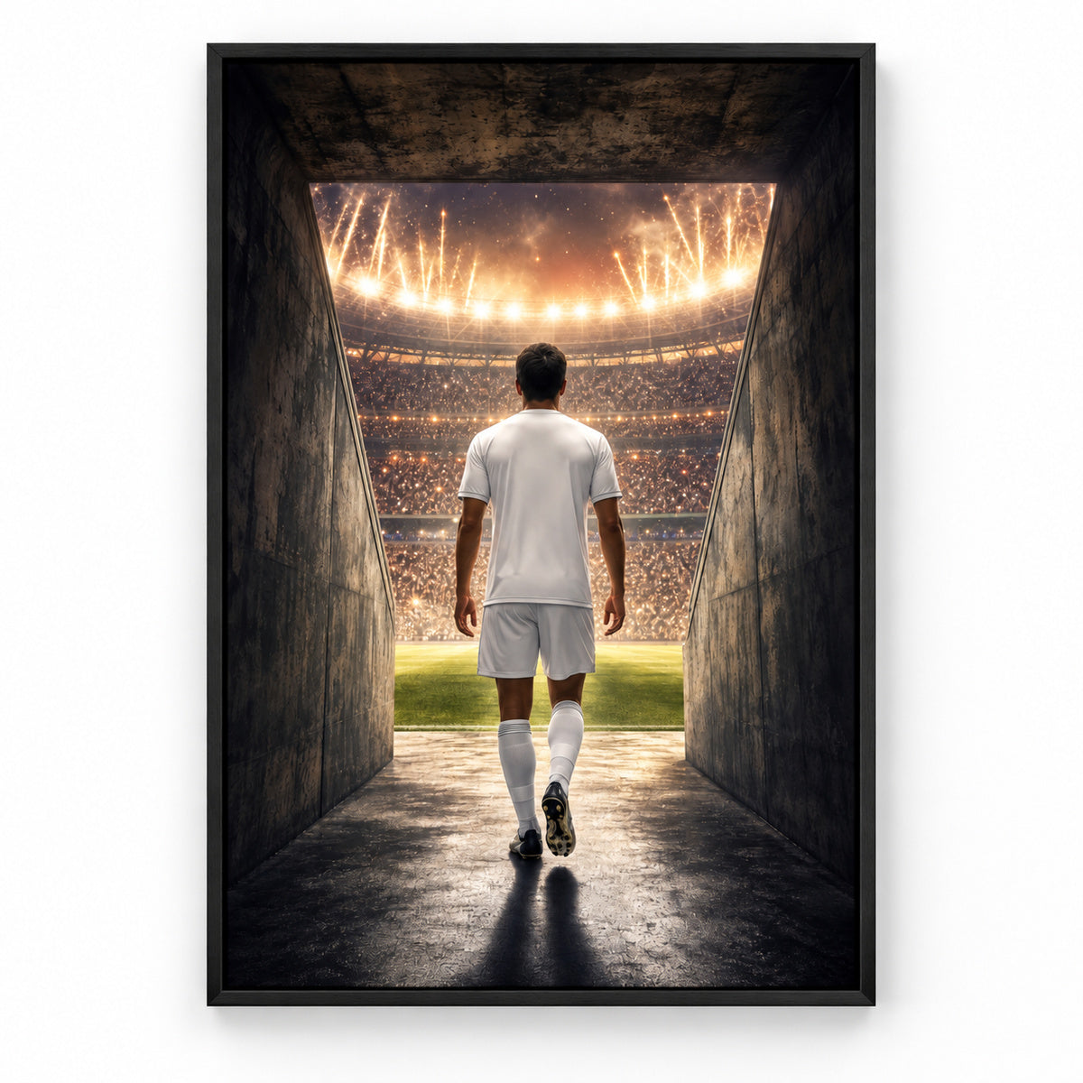 Custom Soccer Player Tunnel Canvas Painting Wall Decor | black_sku