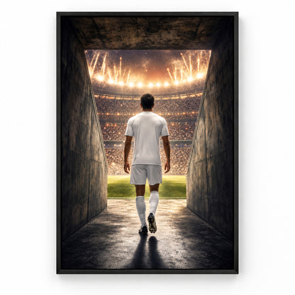Custom Soccer Player Tunnel Canvas Painting Wall Decor | black_sku