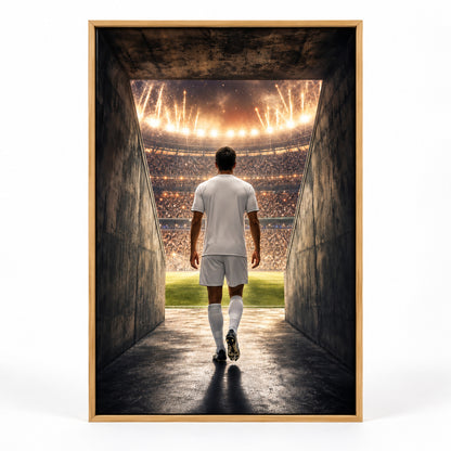 Custom Soccer Player Tunnel Canvas Painting Wall Decor | brown_sku