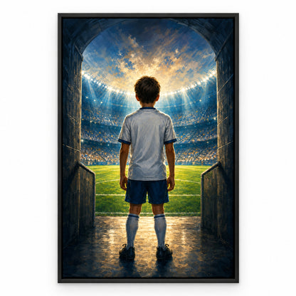 Custom Youth Soccer Dream Tunnel Canvas Painting Wall Decor | black_sku