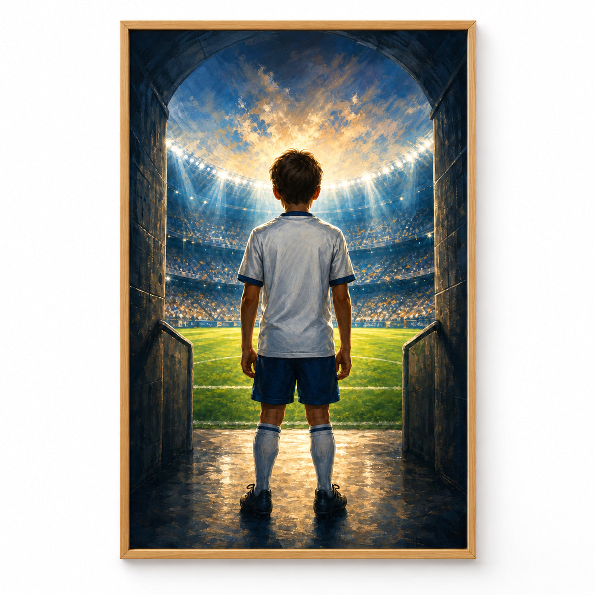 Custom Youth Soccer Dream Tunnel Canvas Painting Wall Decor | brown_sku