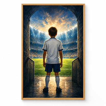 Custom Youth Soccer Dream Tunnel Canvas Painting Wall Decor | brown_sku