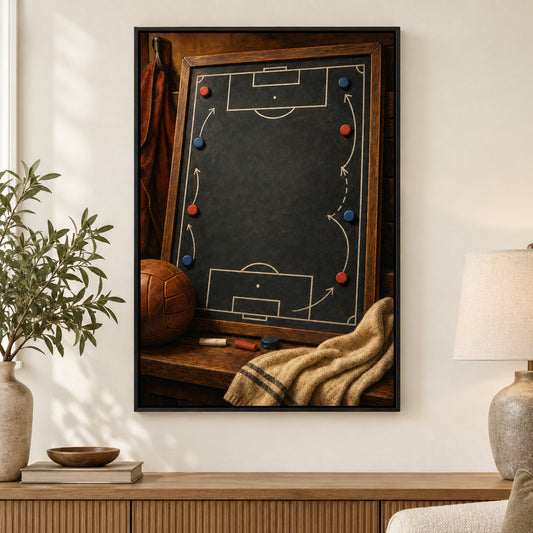Custom Coach Dad Master Plan Canvas Painting Wall Decor | black_independent_close