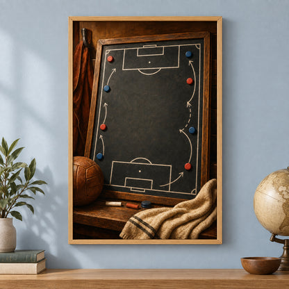 Custom Coach Dad Master Plan Canvas Painting Wall Decor | brown_independent_close