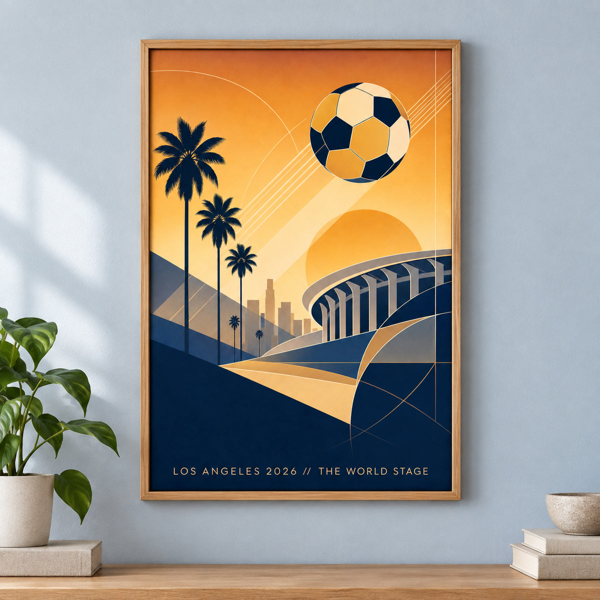 Los Angeles 2026 World Stage Soccer Canvas Wall Art | brown_independent_close