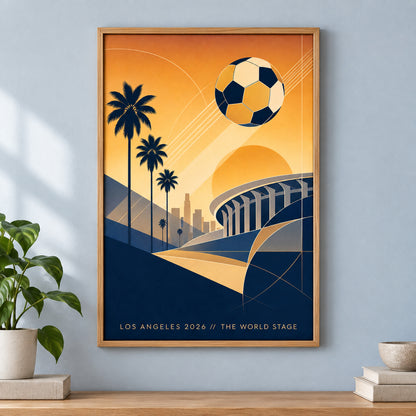Los Angeles 2026 World Stage Soccer Canvas Wall Art | brown_independent_close
