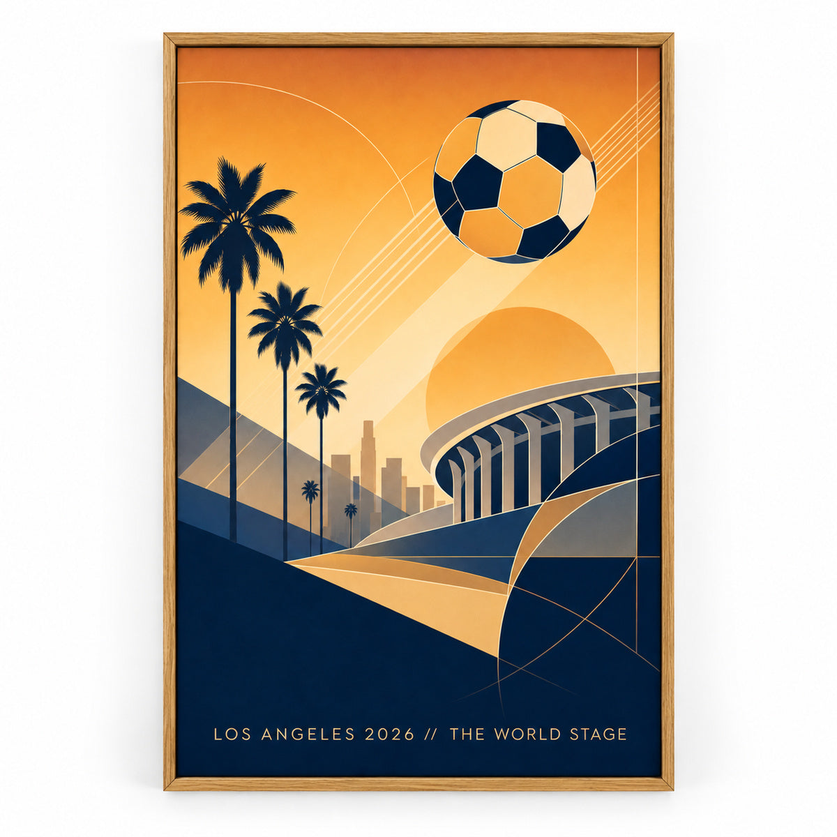Los Angeles 2026 World Stage Soccer Canvas Wall Art | brown_sku