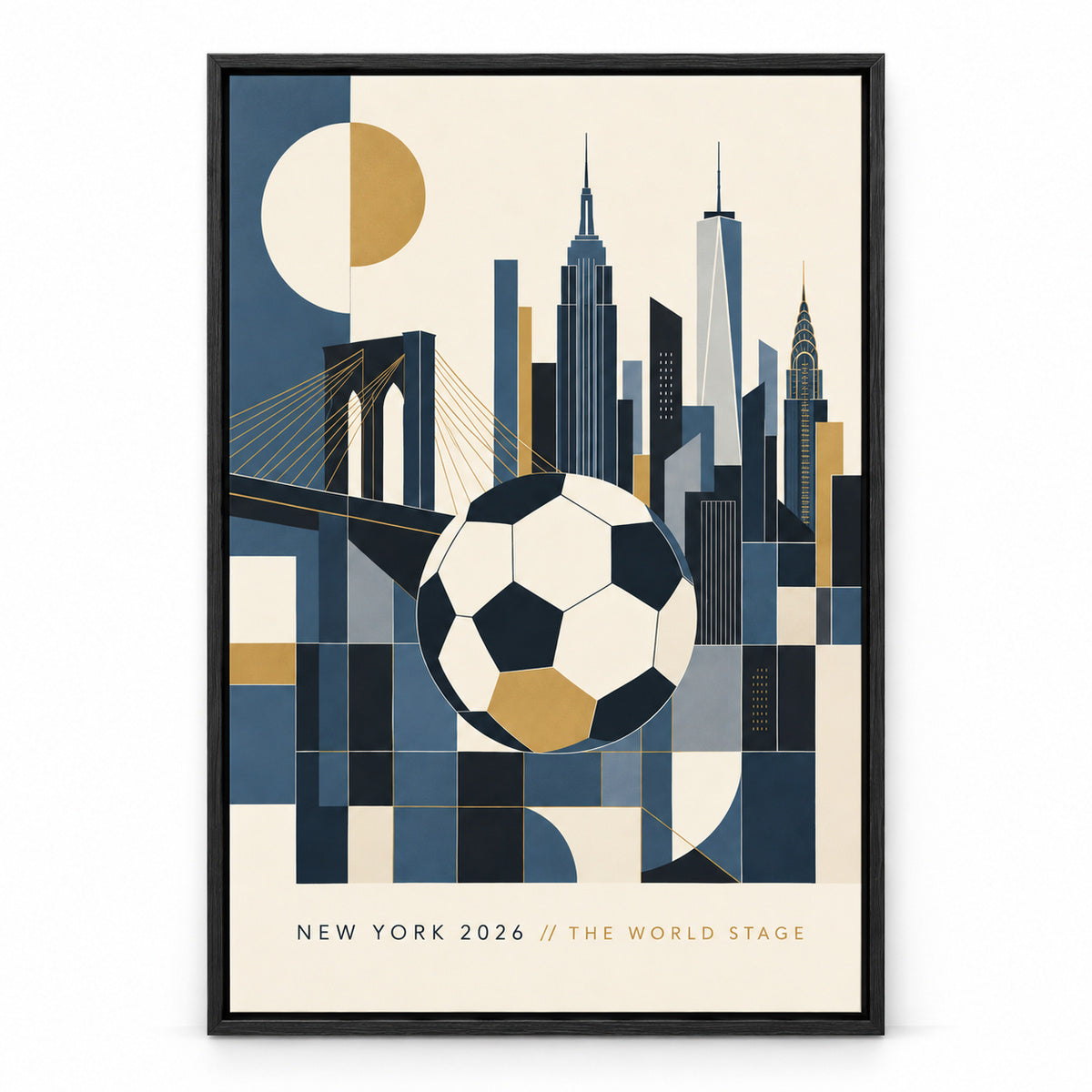 New York 2026 World Stage Soccer Canvas Painting Wall Decor | black_sku