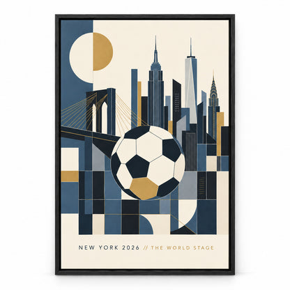 New York 2026 World Stage Soccer Canvas Painting Wall Decor | black_sku