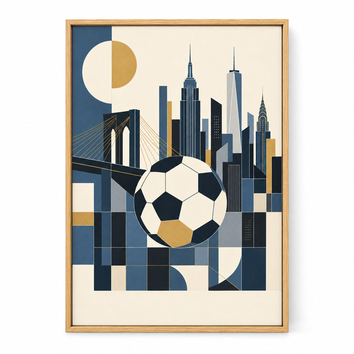 New York 2026 World Stage Soccer Canvas Painting Wall Decor | brown_sku