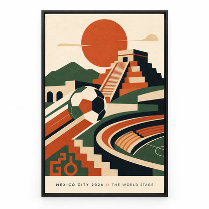 Mexico City 2026 World Stage Soccer Canvas Wall Art | black_sku