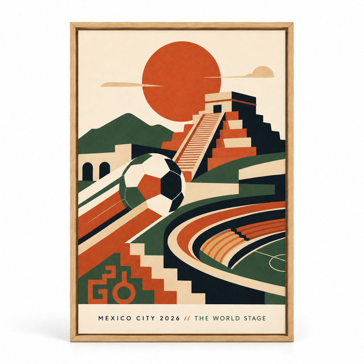 Mexico City 2026 World Stage Soccer Canvas Wall Art | brown_sku