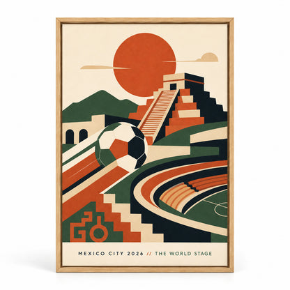 Mexico City 2026 World Stage Soccer Canvas Wall Art | brown_sku