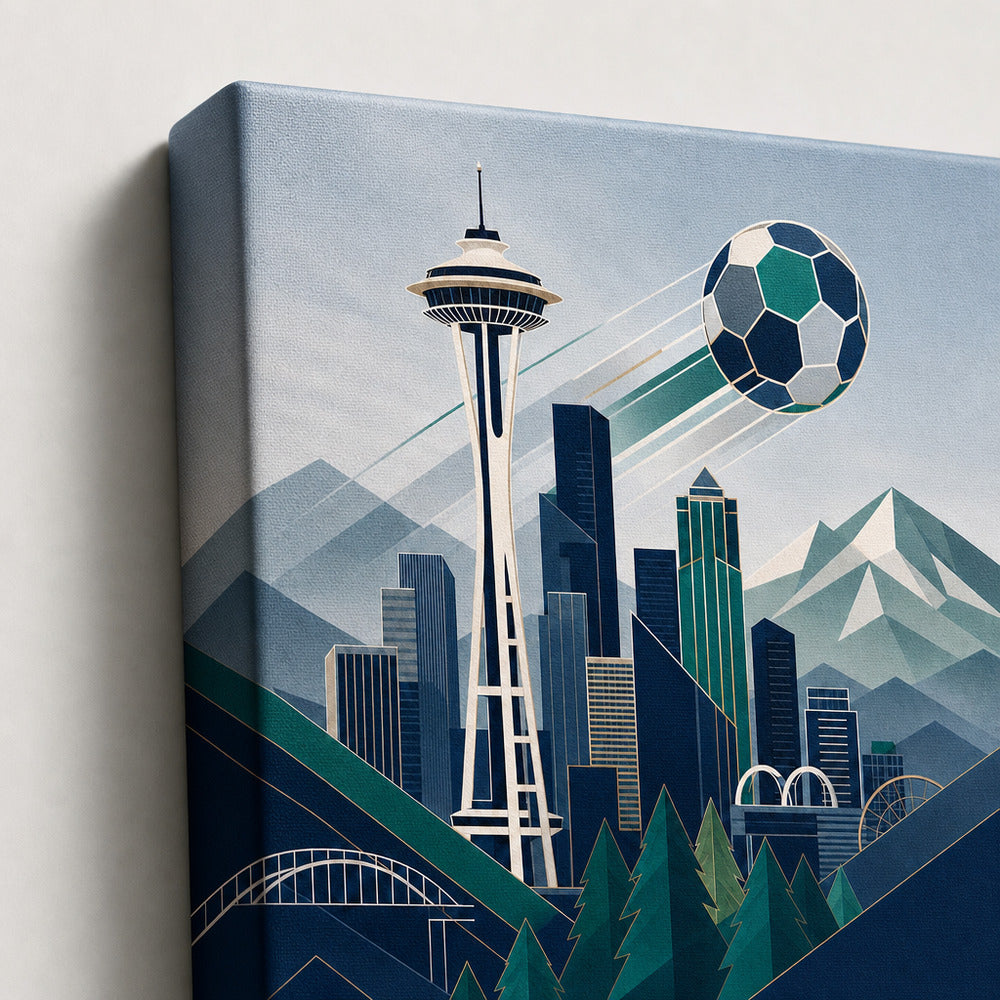 Seattle 2026 World Stage Soccer Canvas Wall Art detail