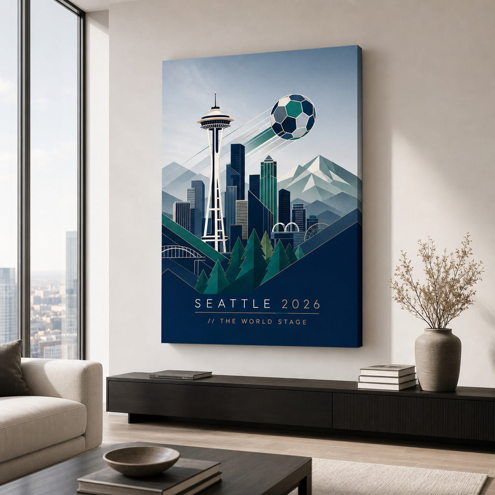 Seattle 2026 World Stage Soccer Canvas Wall Art sku 30x40