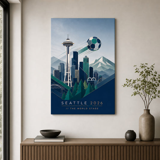 Seattle 2026 World Stage Soccer Canvas Wall Art wall living