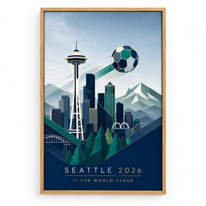 Seattle 2026 Soccer Canvas Painting for Game Room Decor | brown_sku