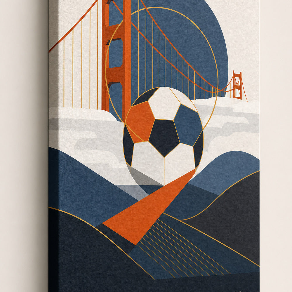 Bay Area 2026 World Stage Soccer Canvas Wall Art detail