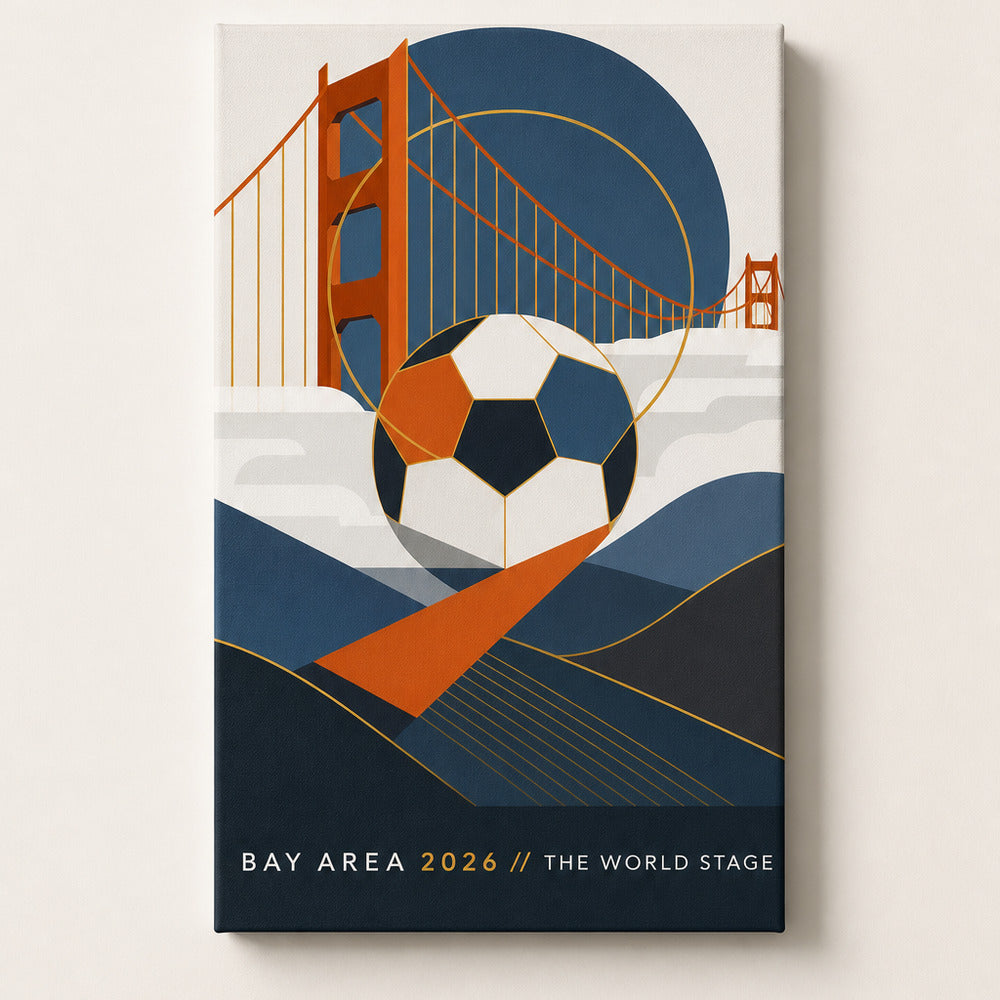 Bay Area 2026 World Stage Soccer Canvas Wall Art sku 12x18