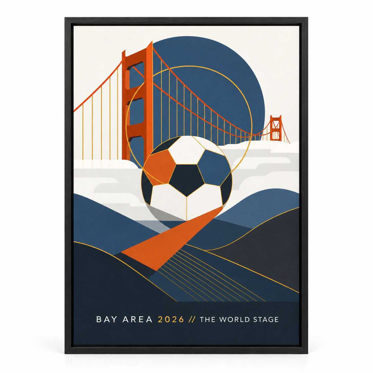Bay Area 2026 Soccer Canvas Painting for Game Room Decor | black_sku
