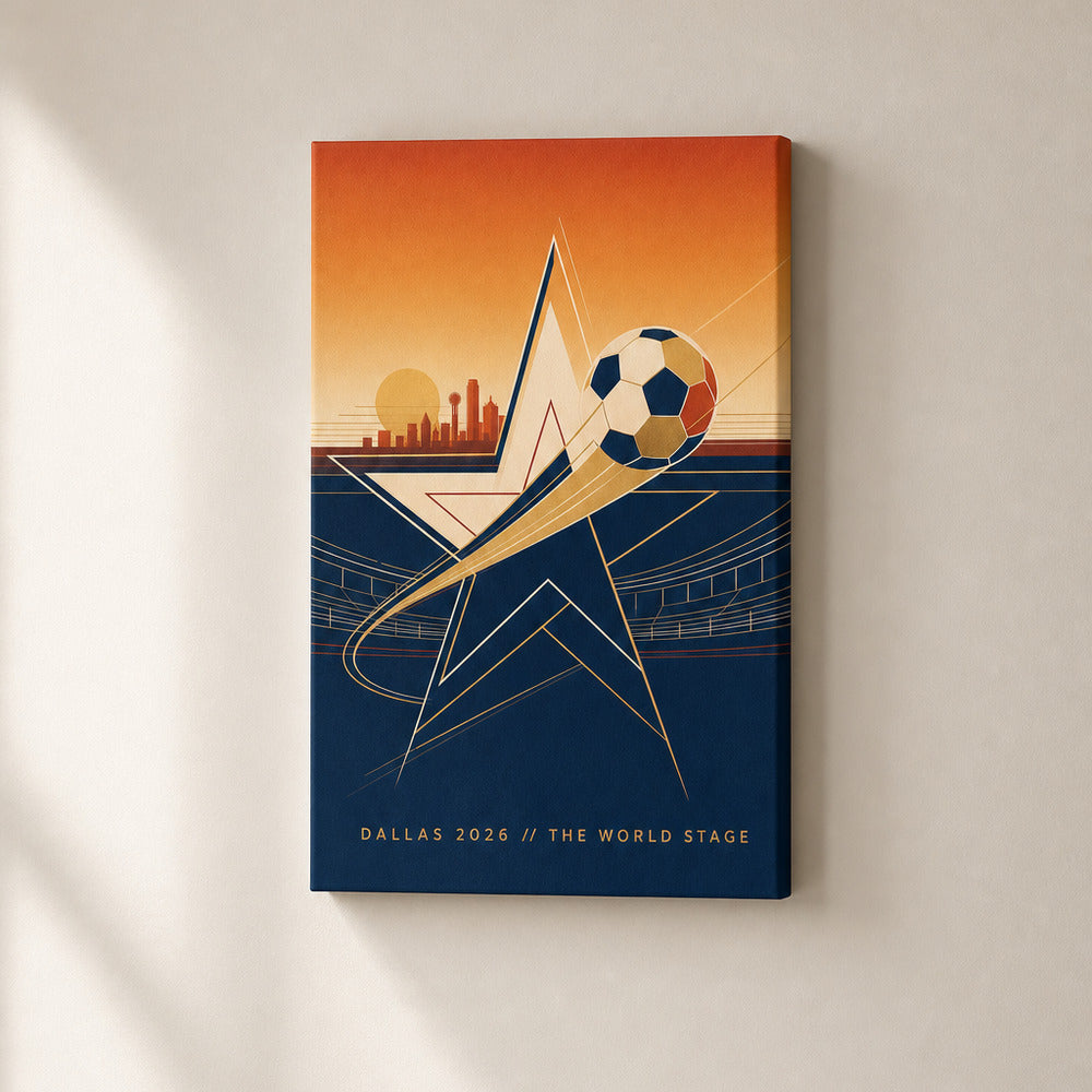 Dallas 2026 World Stage Soccer Canvas Wall Art sku 12x18