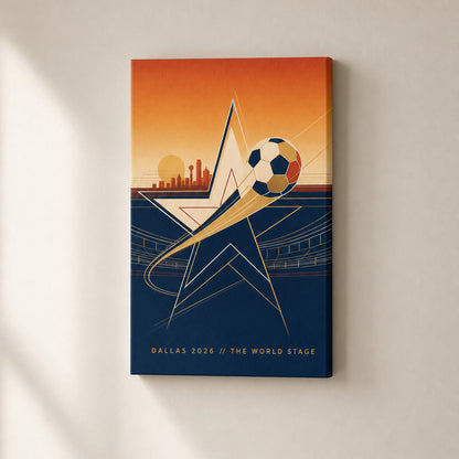 Dallas 2026 World Stage Soccer Canvas Wall Art sku 12x18