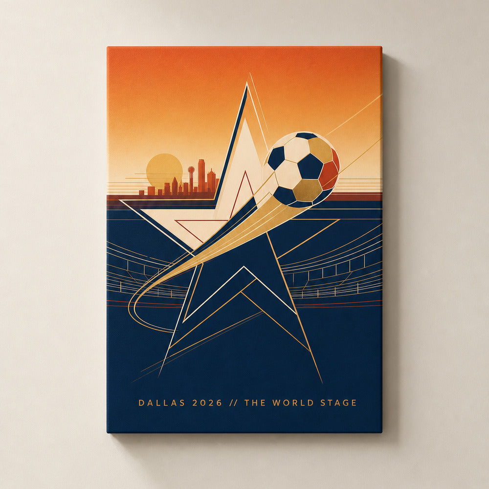Dallas 2026 World Stage Soccer Canvas Wall Art sku 18x24