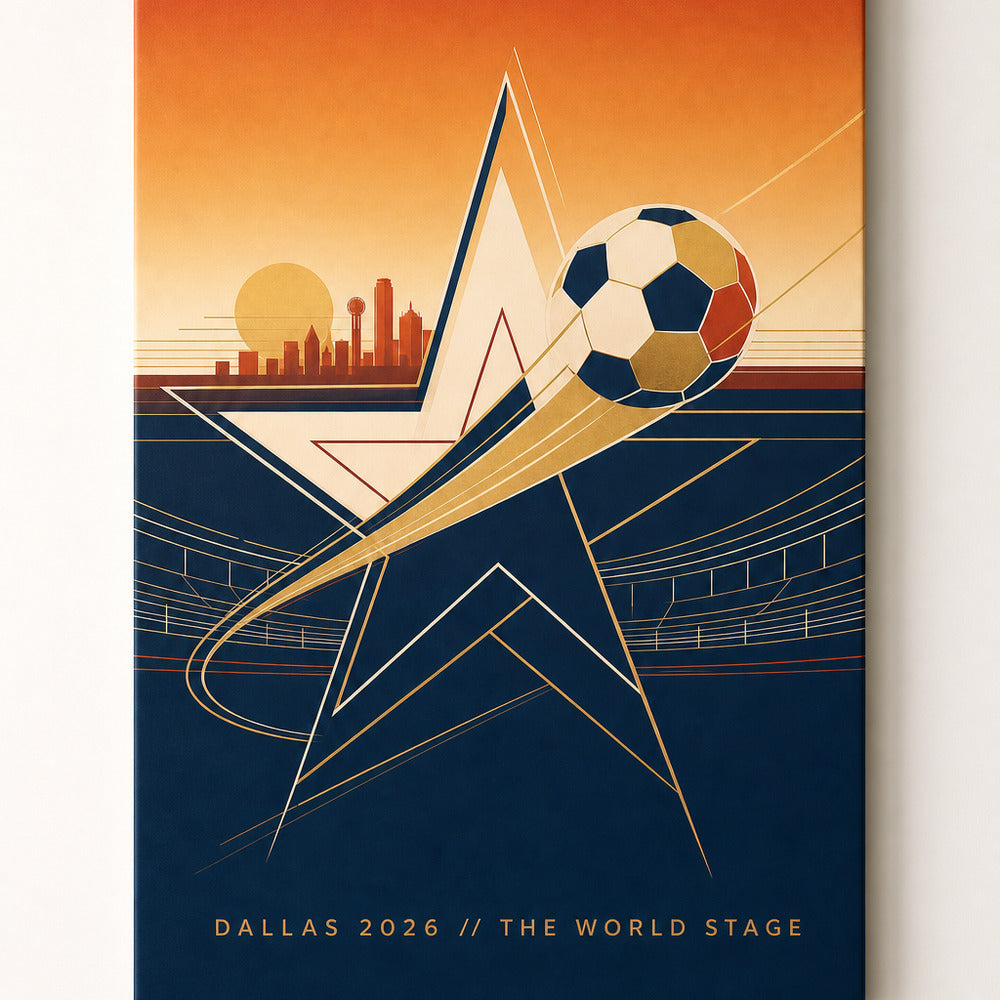 Dallas 2026 World Stage Soccer Canvas Wall Art sku 30x40