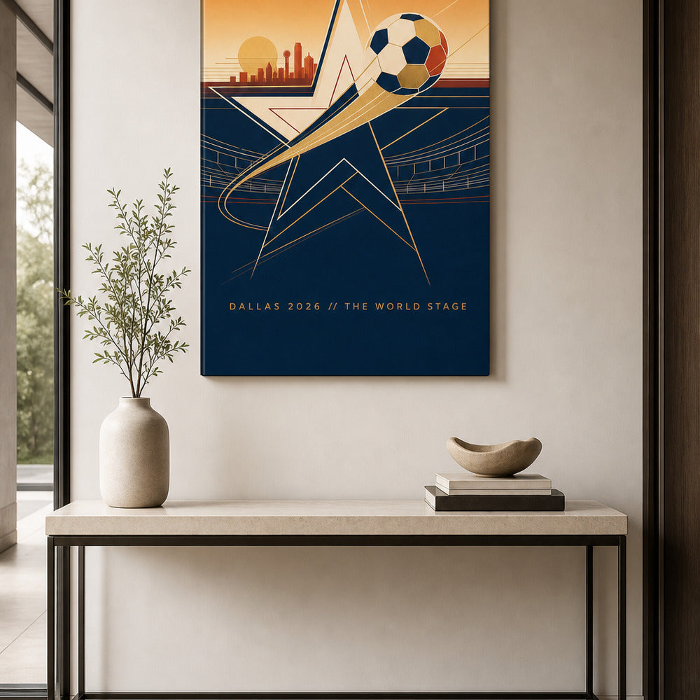 Dallas 2026 World Stage Soccer Canvas Wall Art wall entry