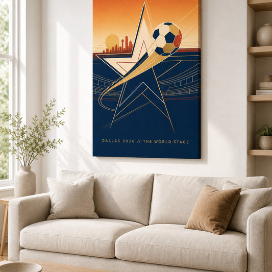 Dallas 2026 World Stage Soccer Canvas Wall Art wall living