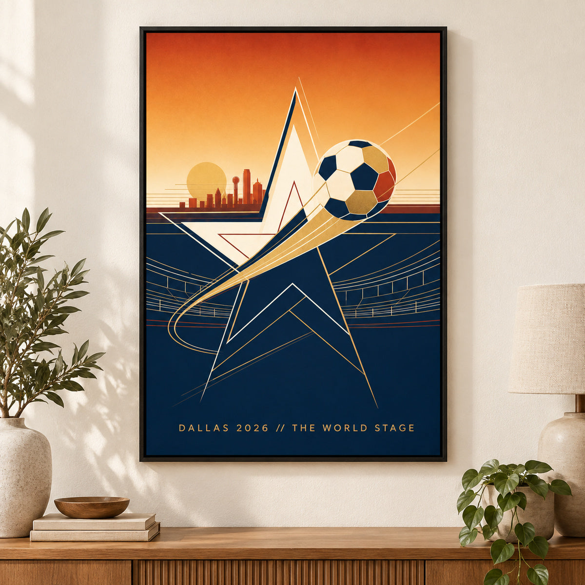 Dallas 2026 Soccer Canvas Painting for Game Room Decor | black_independent_close