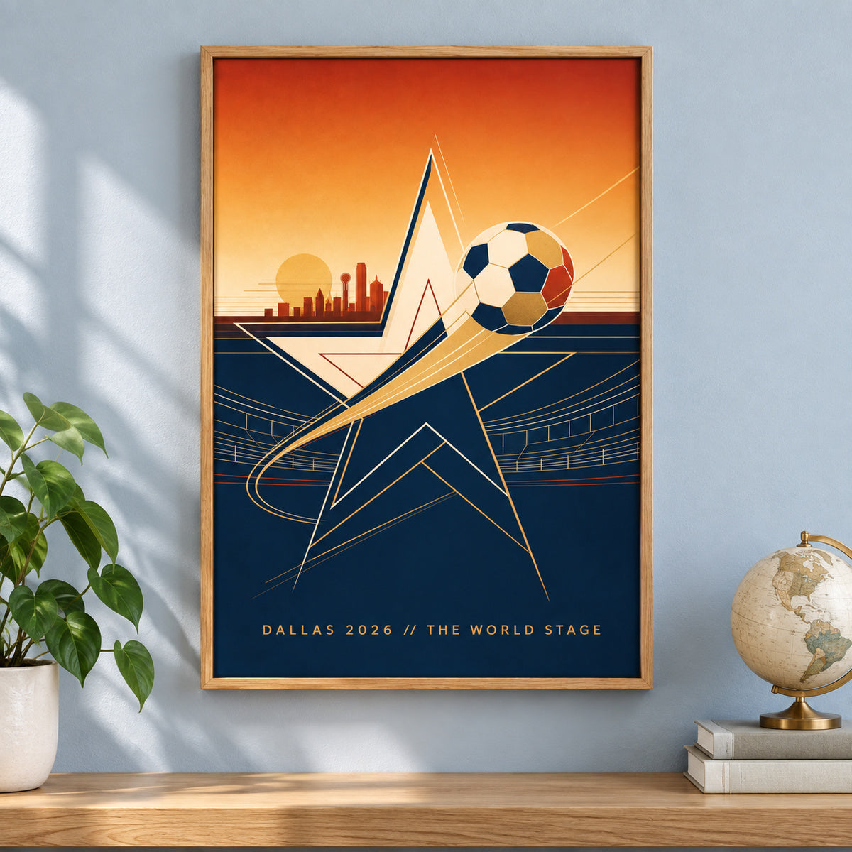 Dallas 2026 Soccer Canvas Painting for Game Room Decor | brown_independent_close