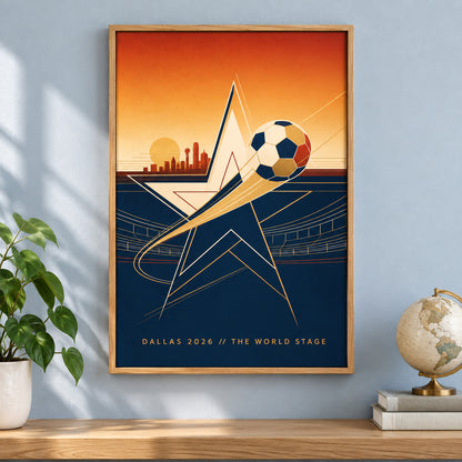 Dallas 2026 Soccer Canvas Painting for Game Room Decor | brown_independent_close