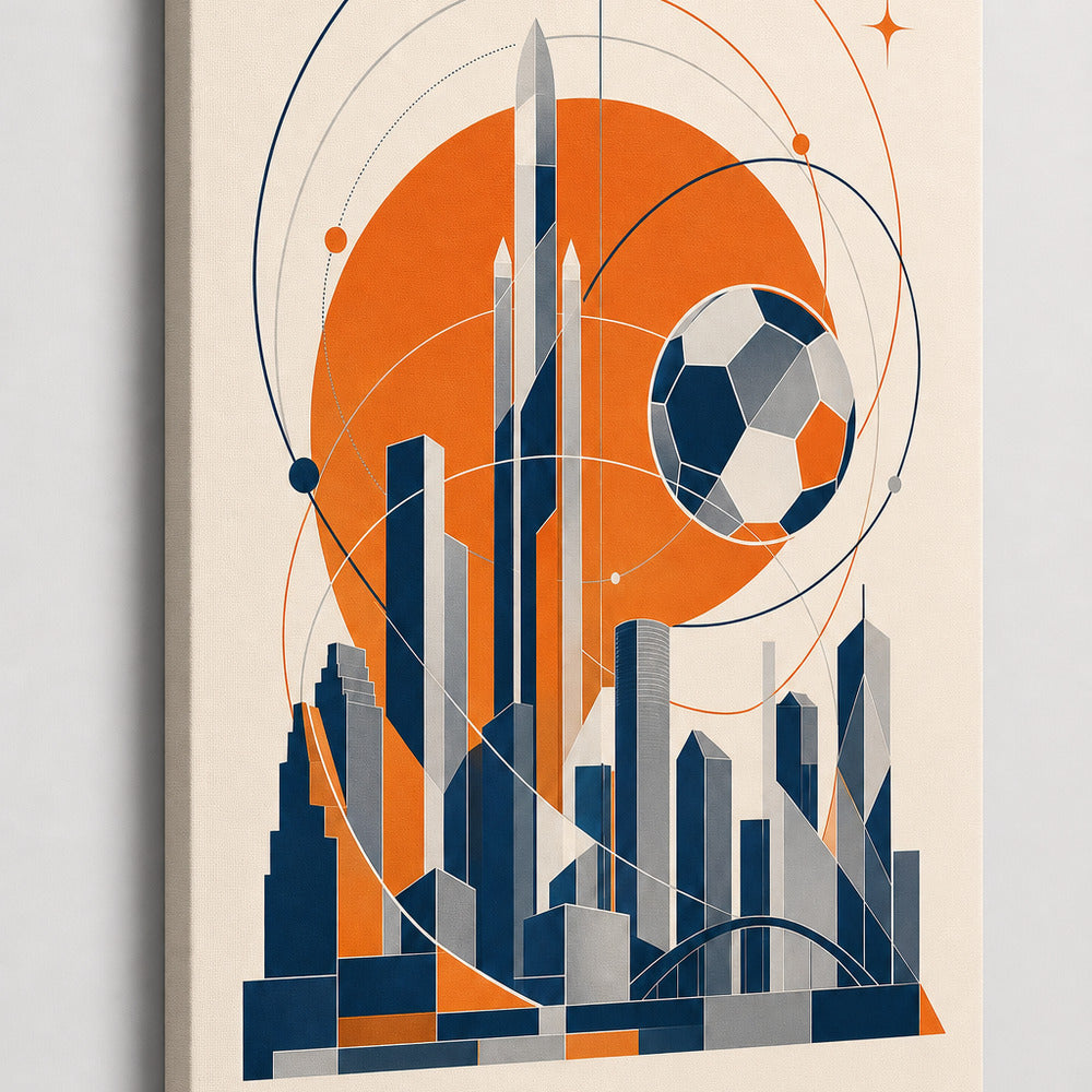 Houston 2026 World Stage Soccer Canvas Wall Art detail