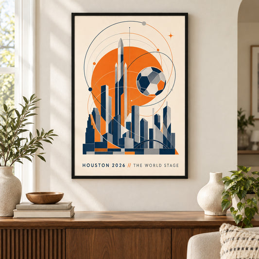 Houston 2026 Soccer Canvas Painting for Game Room Decor | black_independent_close