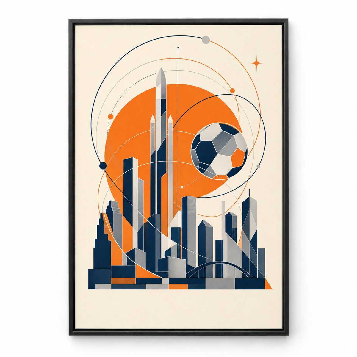 Houston 2026 Soccer Canvas Painting for Game Room Decor | black_sku