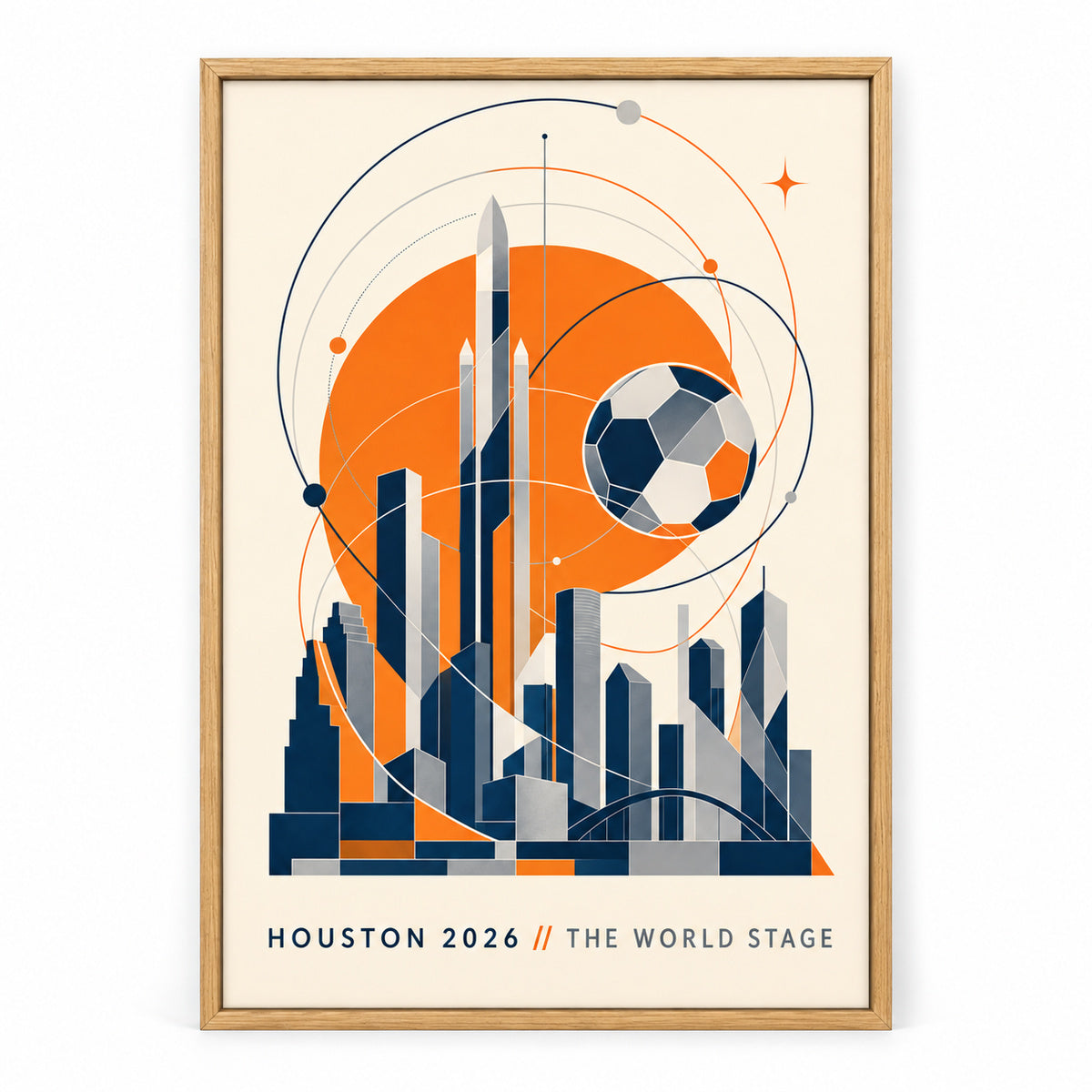 Houston 2026 Soccer Canvas Painting for Game Room Decor | brown_sku