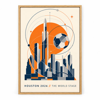 Houston 2026 Soccer Canvas Painting for Game Room Decor | brown_sku