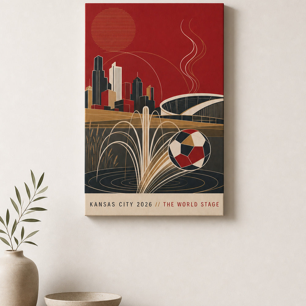 Kansas City 2026 World Stage Soccer Canvas Wall Art sku 12x18