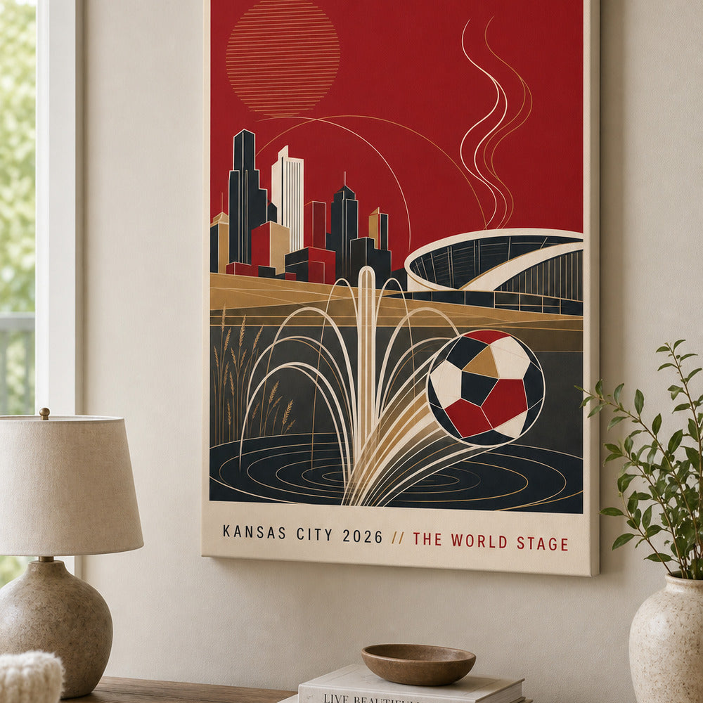 Kansas City 2026 World Stage Soccer Canvas Wall Art sku 18x24