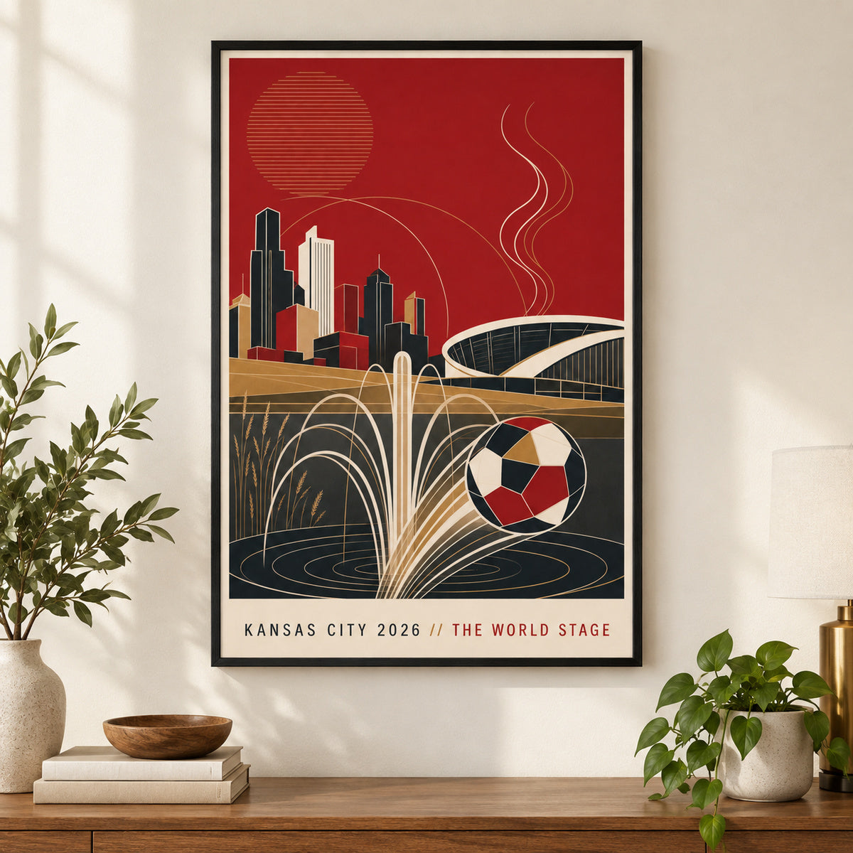Kansas City 2026 Soccer Canvas Painting for Game Room Decor | black_independent_close