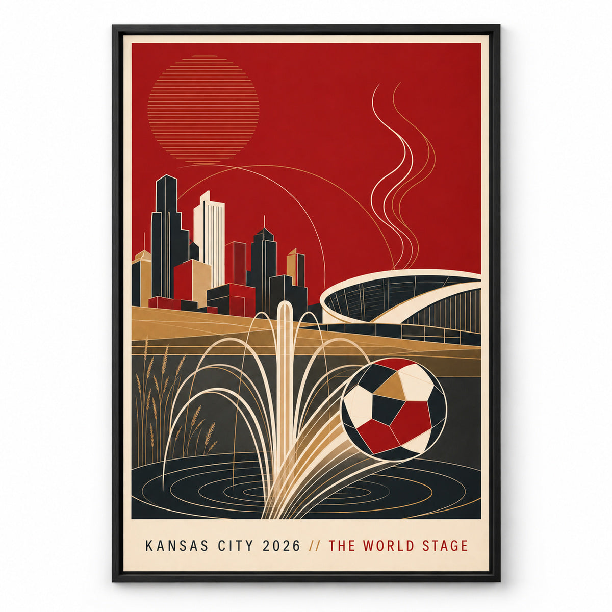 Kansas City 2026 Soccer Canvas Painting for Game Room Decor | black_sku