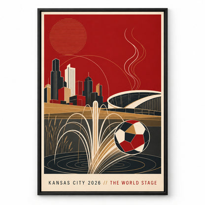 Kansas City 2026 Soccer Canvas Painting for Game Room Decor | black_sku