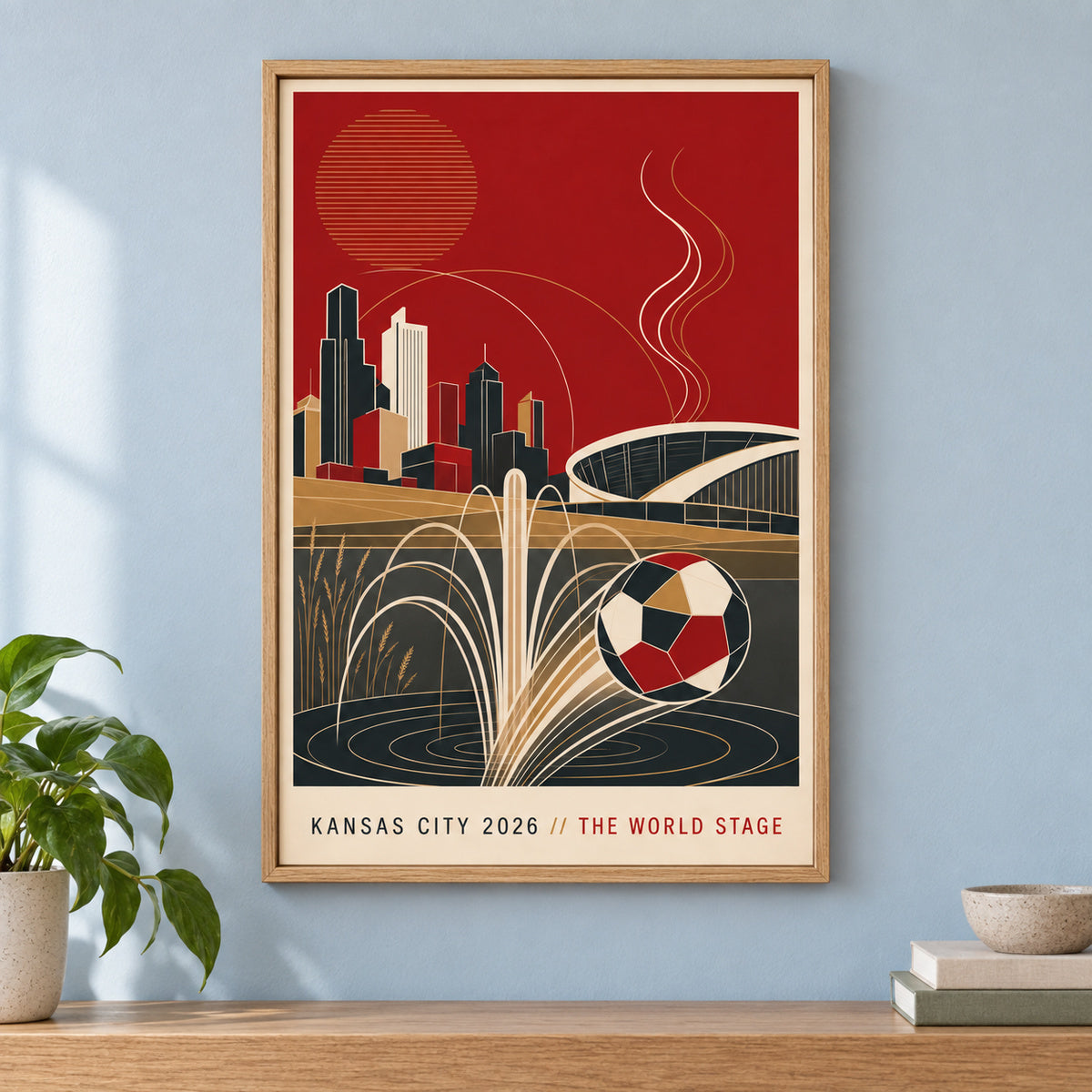 Kansas City 2026 Soccer Canvas Painting for Game Room Decor | brown_independent_close