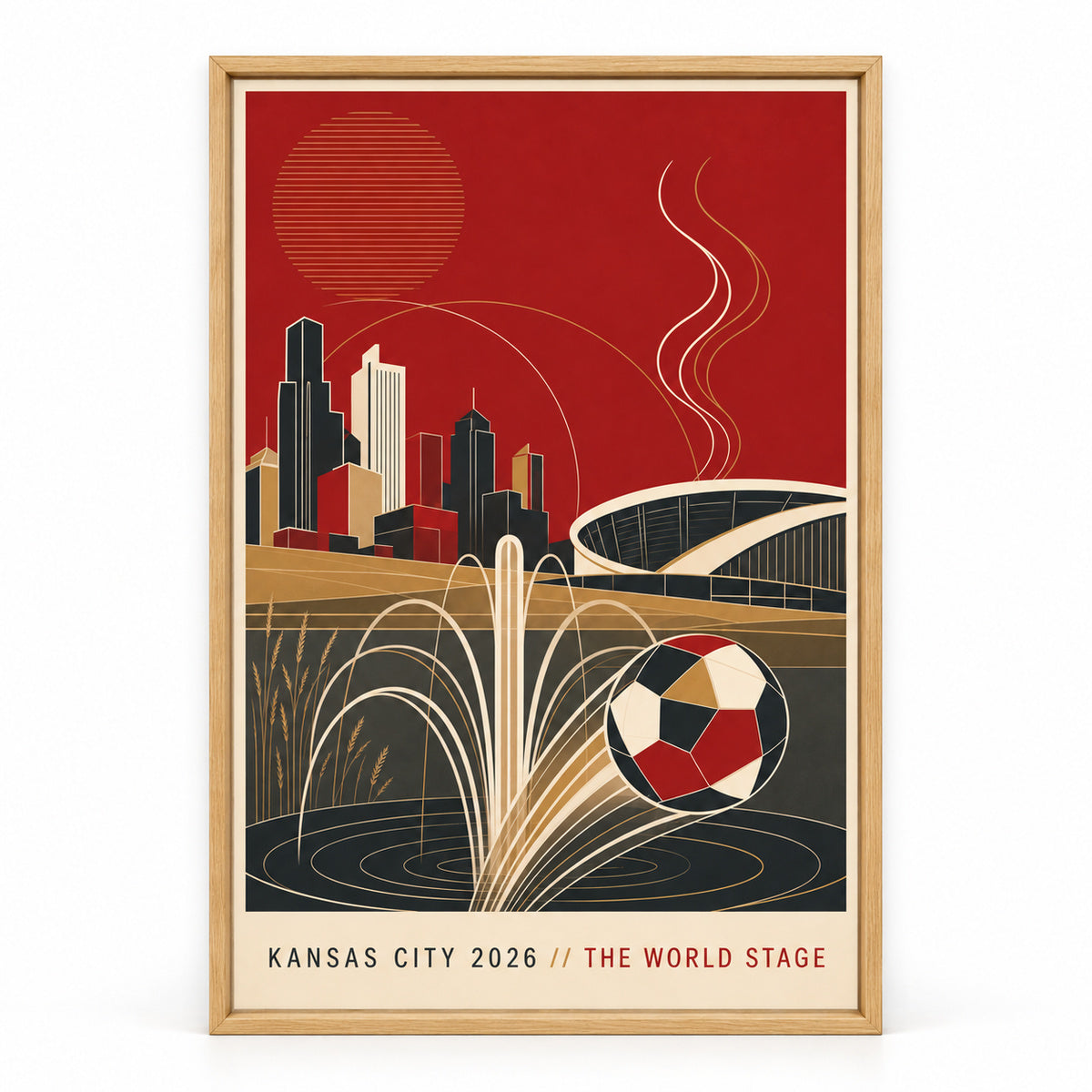 Kansas City 2026 Soccer Canvas Painting for Game Room Decor | brown_sku