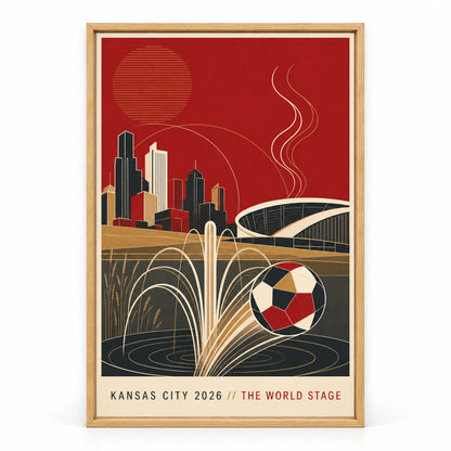 Kansas City 2026 Soccer Canvas Painting for Game Room Decor | brown_sku